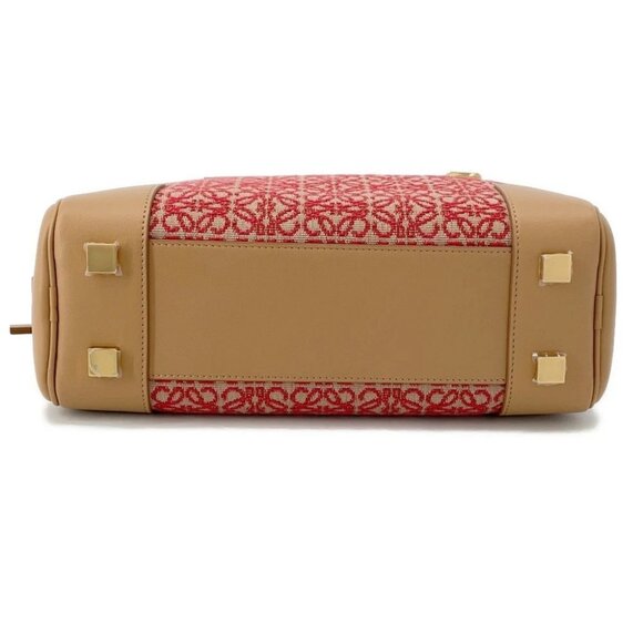 LOEWE Amazona 23 Anagram Size 23 Canvas/Leather Beige/Red - Picture 3 of 14